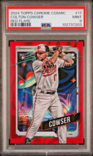 2024 Topps Chrome Cosmic Colton Cowser Rookie Red Flare/5 1st On Print!