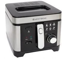 West Bend 3L Deep Fryer – Adjustable Temp, Nonstick Basket, Easy-View Window