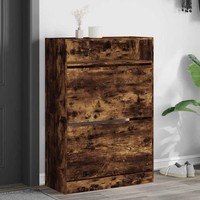 Schuhschrank Mit 2 Klappen RäUchereiche 80X34X116 Cm