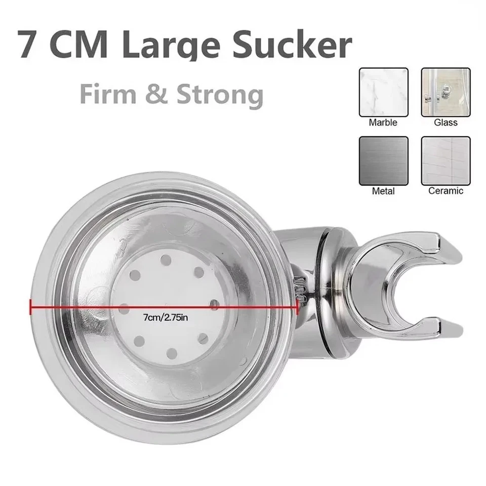 Soporte de cabezal de ducha ajustable ventosa cabezal de ducha de mano soporte de montaje en pared Foto 3 de 4