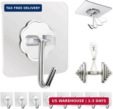 Adhesive Wall Hooks for Hanging Heavy Duty 50 lbs Large Hooks for Walls No Damag