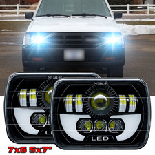 Pair 5x7 7x6 Square led Headlights High Low Beam For For Mazda B2200 B2600 Truck