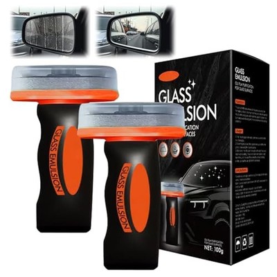 2PCS Glass Emulsion Cleaner, Car Oil Film Cleaner, Handle Oil Film 