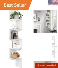 Sturdy 5-Tier Corner Shelf for Bedroom  Living Room - Wall Mount Bliss