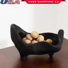 Elegant Wood Bowl Decorative Centerpiece Multi-functional Home Decor Gift Idea