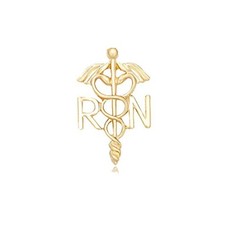 Medicine Caduceus RN Brooch Pins Registered Nurse Gift Brooches gold