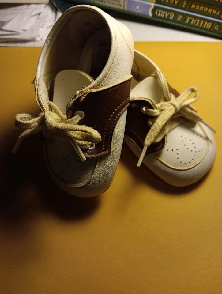 Zapatos Oxford Baby Ciervo Cuero Blanco/Marrón Talla 2 Niños Foto 4 de 4