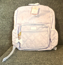 Yoobi x LoveShackFancy Light Blue Floral Quilted Bow Backpack Small 11x10x5