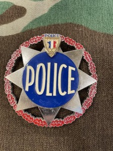 RARE LOOK ! Vintage France National Police Enameled Metal Badge Vintage French