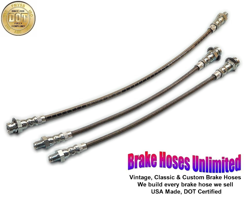 STAINLESS BRAKE HOSE SET Pontiac Chieftain 1949 1950 1951 1952
