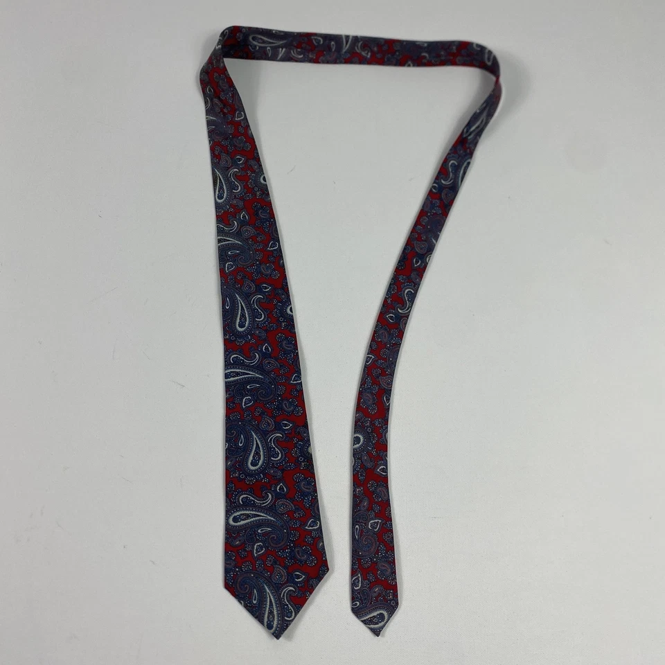 Corbata Hardy Amies Para Hombre Talla Única Roja Azul Paisley Toda Seda Londres Corbata Formal Foto 2 de 3