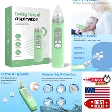 Gentle Baby Nasal Aspirator: Electric Nose Sucker with 5 Suction Levels - Green
