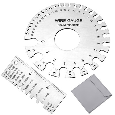 2PCS Stainless Steel Wire Thickness Gauge Tool for Sheet Metal Welding Measuring