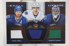 Sedin, Burrows, Luongo 2013 Panini Crown Royale Triple Jersey #rl-van