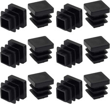 Square Plastic Plug 12Pack 13mm 1/2 Inch Tubing End Caps Black Square Plugs