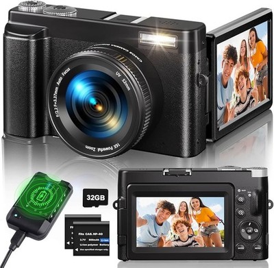 Digitalkamera 4K, 48MP 16X Autofokus Digitalzoom Kamera
