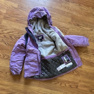 Lands' End Kids S Colorblock Hooded Full-Zip Ski Jacket Purple/Gray/Black