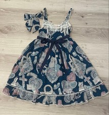 Preview of Angellic Pretty My Favorite Room JSK Set Navy Soft Cotton Lolita Dress Japan