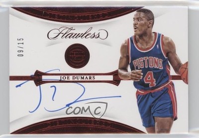 2019-20 Panini Flawless Distinguished Ruby 9/15 Joe Dumars #DA-JDM Auto HOF 3d3