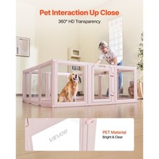 Dog Whelping Box, 60x59x23 in Transparent Plastic Dog Whelping Pen for X-Large S
