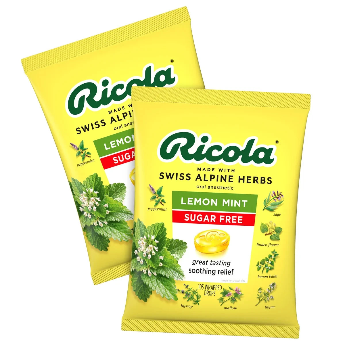 Ricola Sugar Free Lemon Mint Cough Drops Pack of 210