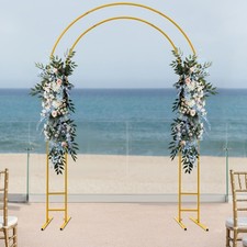 7.2ft Garden Archway Arch Gold Yard Decor Wedding Patio Steel Structure Arch NEW