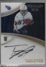 2016 Panini Immaculate Rookie Auto Gold /25 Tajae Sharpe #155 Rookie Auto RC