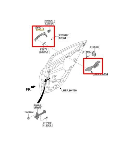 2016-20 Hyundai Elantra SEL 2,0 л задняя пассажирская правосторонняя дверь внешняя ручка - Изображение 2 из 4