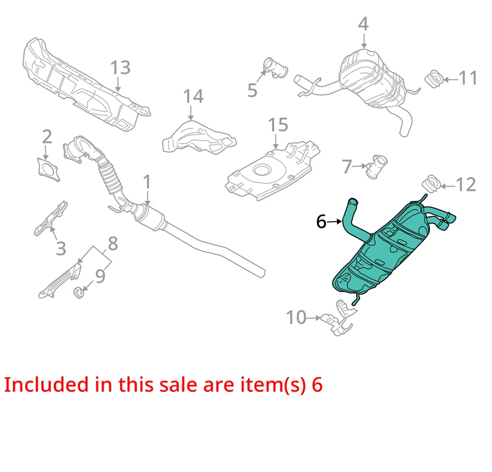 Silenciador de escape trasero para Volkswagen Golf GTI 2006-2010 2,0 L 1K6253609BG OEM Foto 4 de 4