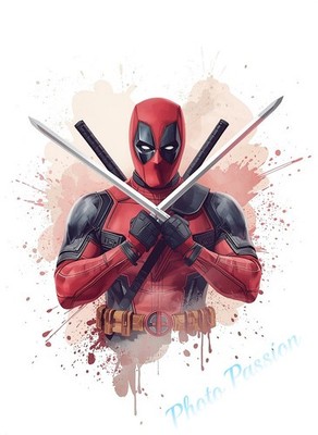 Poster Superheld Comics Aquarell Splash Kunstdruck Dekoration A4 8241