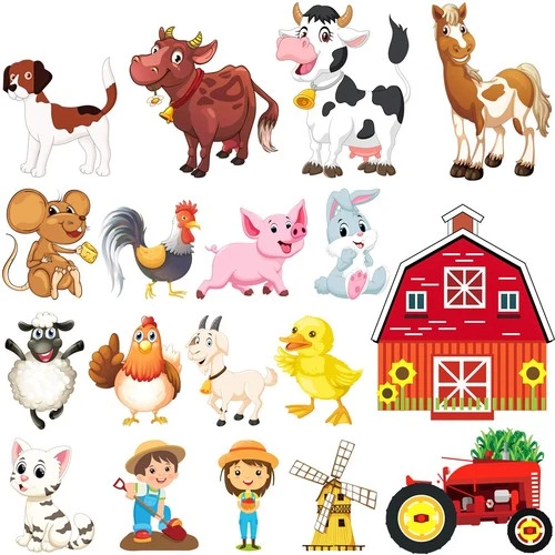 36 Funny Farm Animals Window Decoration Anti Collision Decals, Prevent Bird