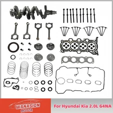 Engine Rebuild Overhaul Kit & Crankshaft/Piston/Gasket For Hyundai Kia 2.0L G4NA