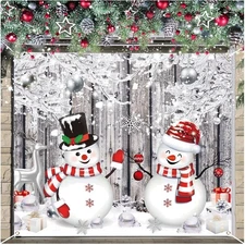 Snowmen Garage Door Banner Decoration Winter Garage Cover Holiday Door Cover ...