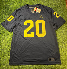 Jordan Michigan Wolverines Mullings 20 Football Jersey Blue/Yellow Men Size L