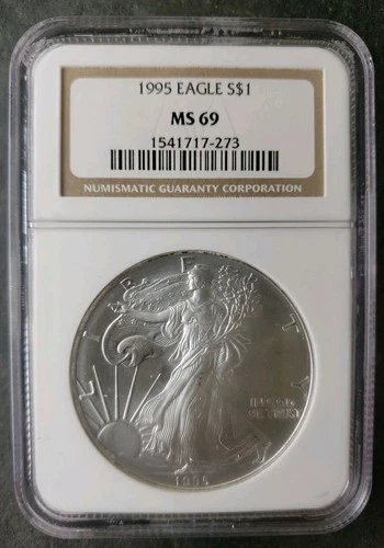 1995 $1 American Silver Eagle Dollar NGC MS69