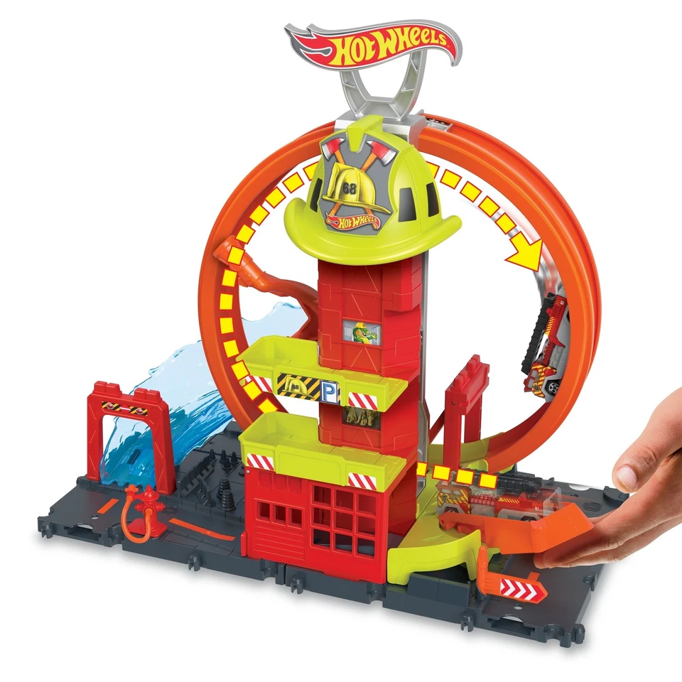 Hot Wheels City Feuerwache Super Looping Rennbahn Set - Bild 3 von 4