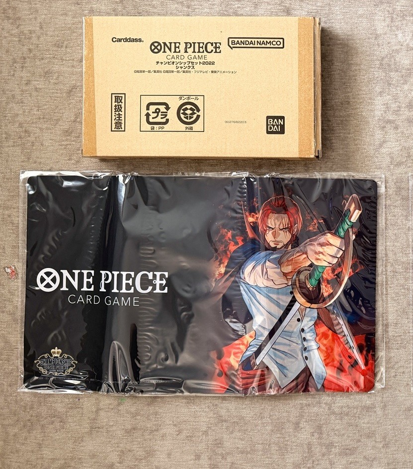 One Piece TCG Shanks Championship Set Playmat + Storage Box Bandai Official
