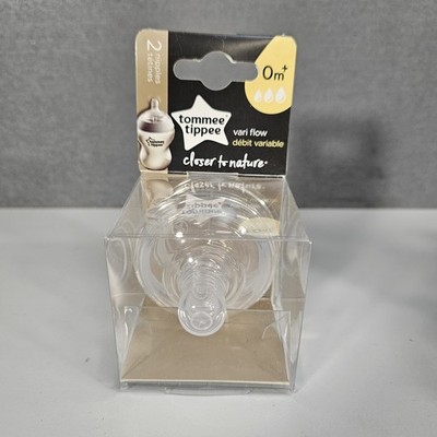 Tommee Tippee Closer to Nature Baby Bottle Nipples 0+ Vari Flow 2 Pack