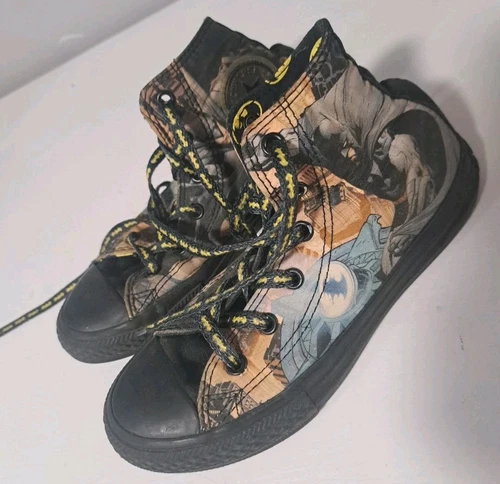 Sneakers alte Converse All Star Chuck Taylor DC Comics Batman taglia 1 giovani