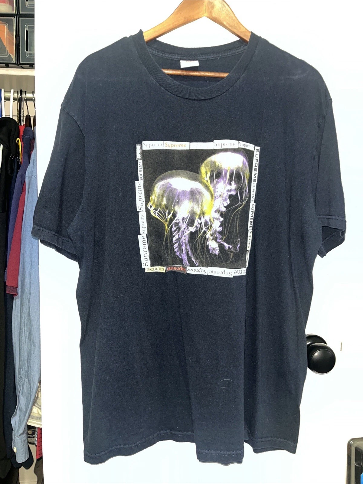 Tee shirt bleu marine Supreme Jellyfish taille XL SS18