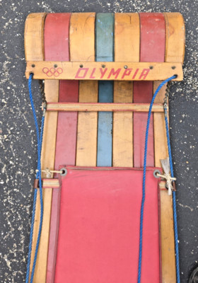 VTG Wooden Olympia Flexible Flyer Toboggan Sled WERLICH CANADA