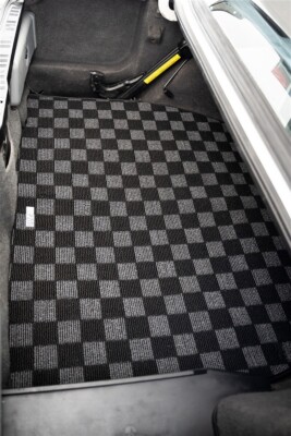 P2M for BMW E30 3-Series 84-91 Coupe Sedan Rear Race Trunk Checkr Floor Mat Grey