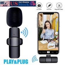 Wireless Lavalier Microphone Mic For iPhone iPad Live Stream YouTube Tiktok US