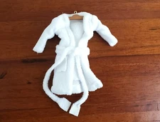 Dollhouse Miniature Bathrobe on Hanger White Fluffy Reutter 1:12 Scale Clothes