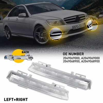 2XFront DRL Fog Light Daytime Running Light For Mercedes W212 R172 C250 E350 EW