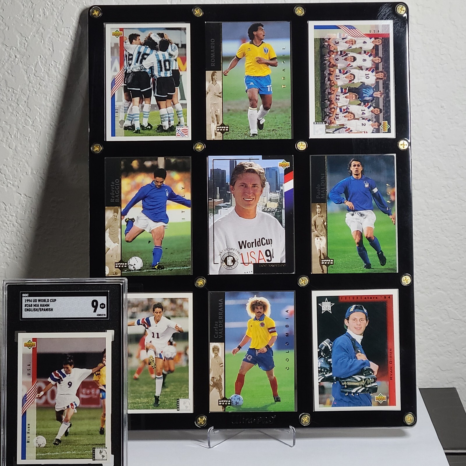 1994 Upper Deck World Cup Mia Hamm SGC9 and Assortment Best Cards in Memorabilia