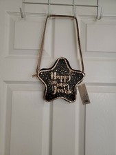 Cat & Jack Girls Black & Gold Star Shaped Purse W/"Happy New Year" BRAND NEW!