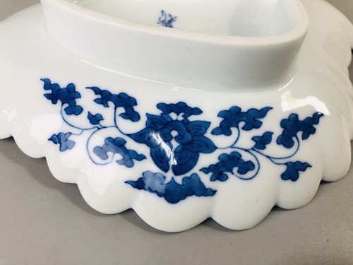 Y6961 DISH Hirado-ware set of 5 pine signed box Japan antique tableware kitchen - Picture 11 of 15