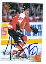 Todd Simpson autographed Hockey Card (Calgary Flames) 1997 Pacific #73