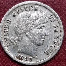1897 Barber Dime 10c Better Grade XF #61336
